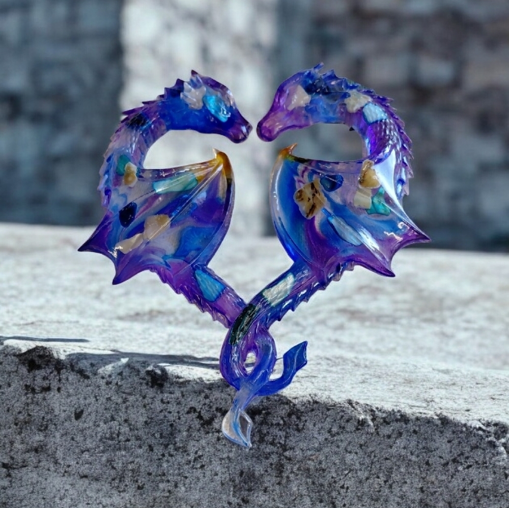 Handcrafted resin art dragon wall hanging